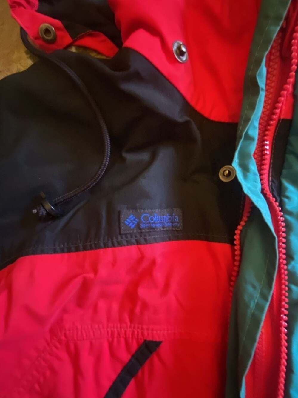 Vintage Columbia Omni-Tech Colorblock Hooded Jacket Men's Size M - Picture 2 of 6
